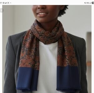 Handcraft Inc Italian Hand Printed Virgin Wool Scarf